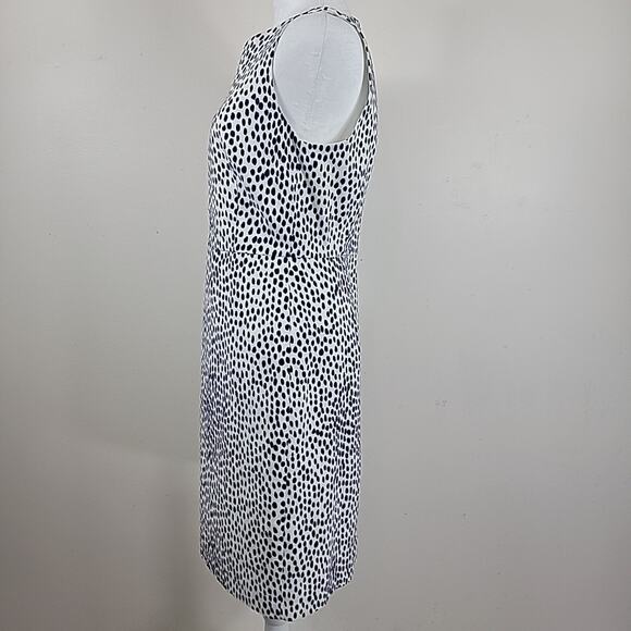 J‎ Crew Dress 6 Ivory Animal Print Basketweave Lined Sheath Knee Length Preppy - Picture 3 of 14